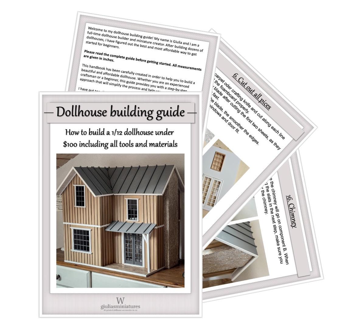 Dollhouse building guide: How to build a 1|12 dollhouse under 100 dollars including all tools and materials