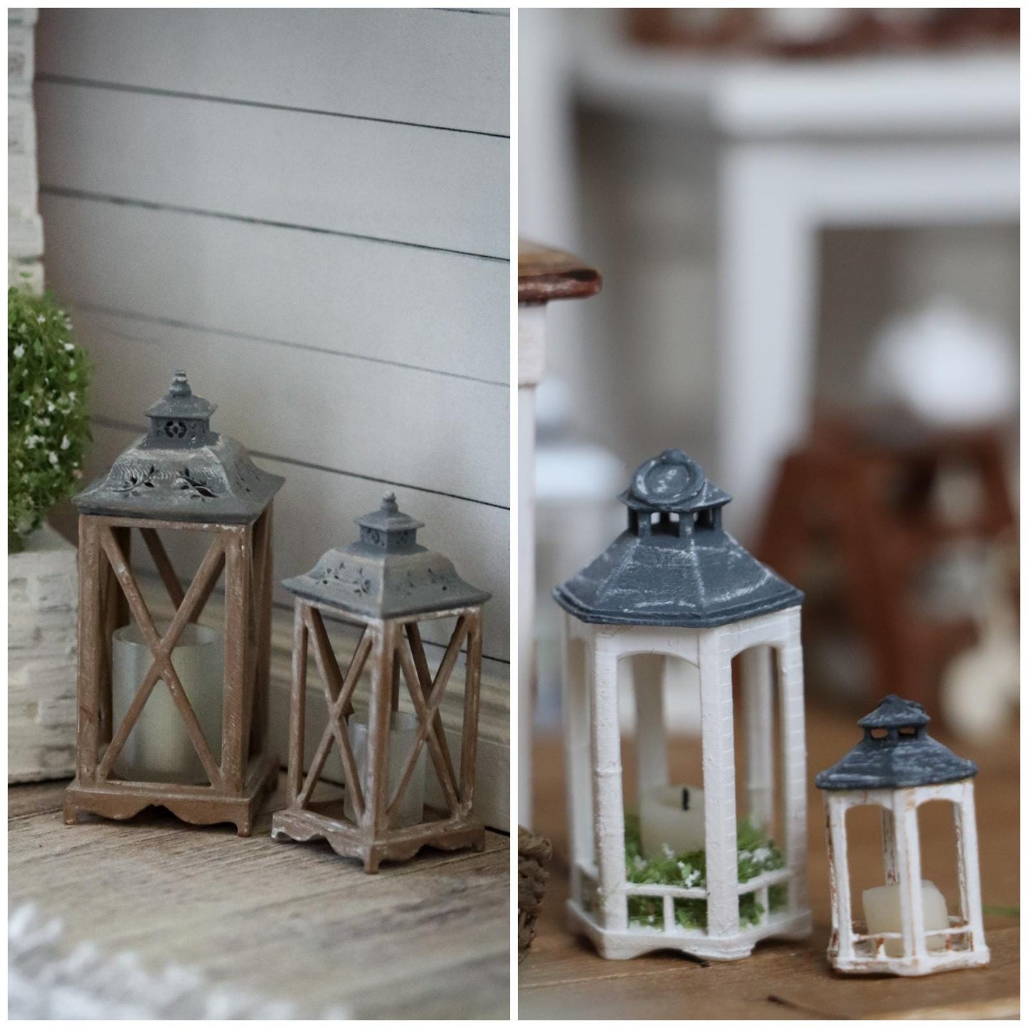 1:12 miniature dollhouse decor lantern set out of 2 3d printed