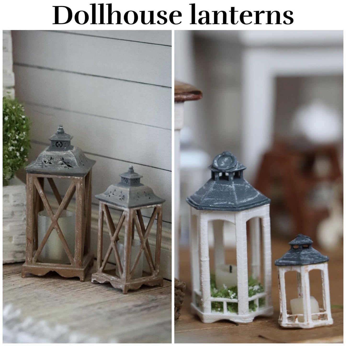 1:12 miniature dollhouse decor lantern set out of 2 3d printed