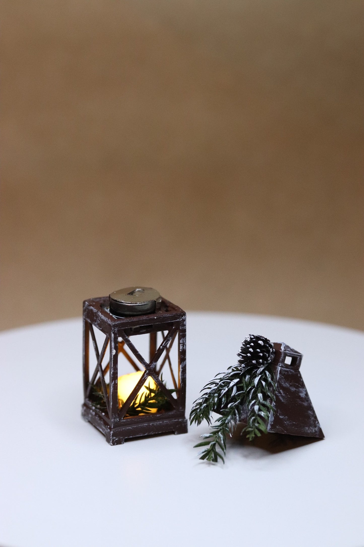 Winter lantern with light