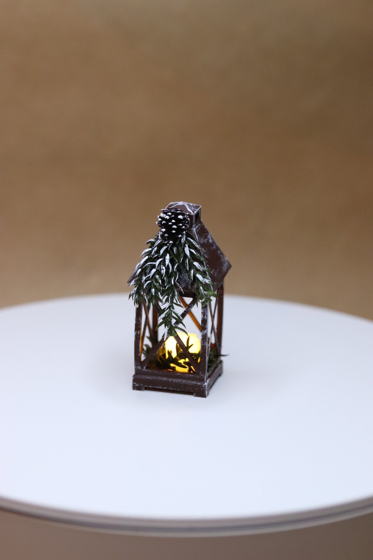Winter lantern with light